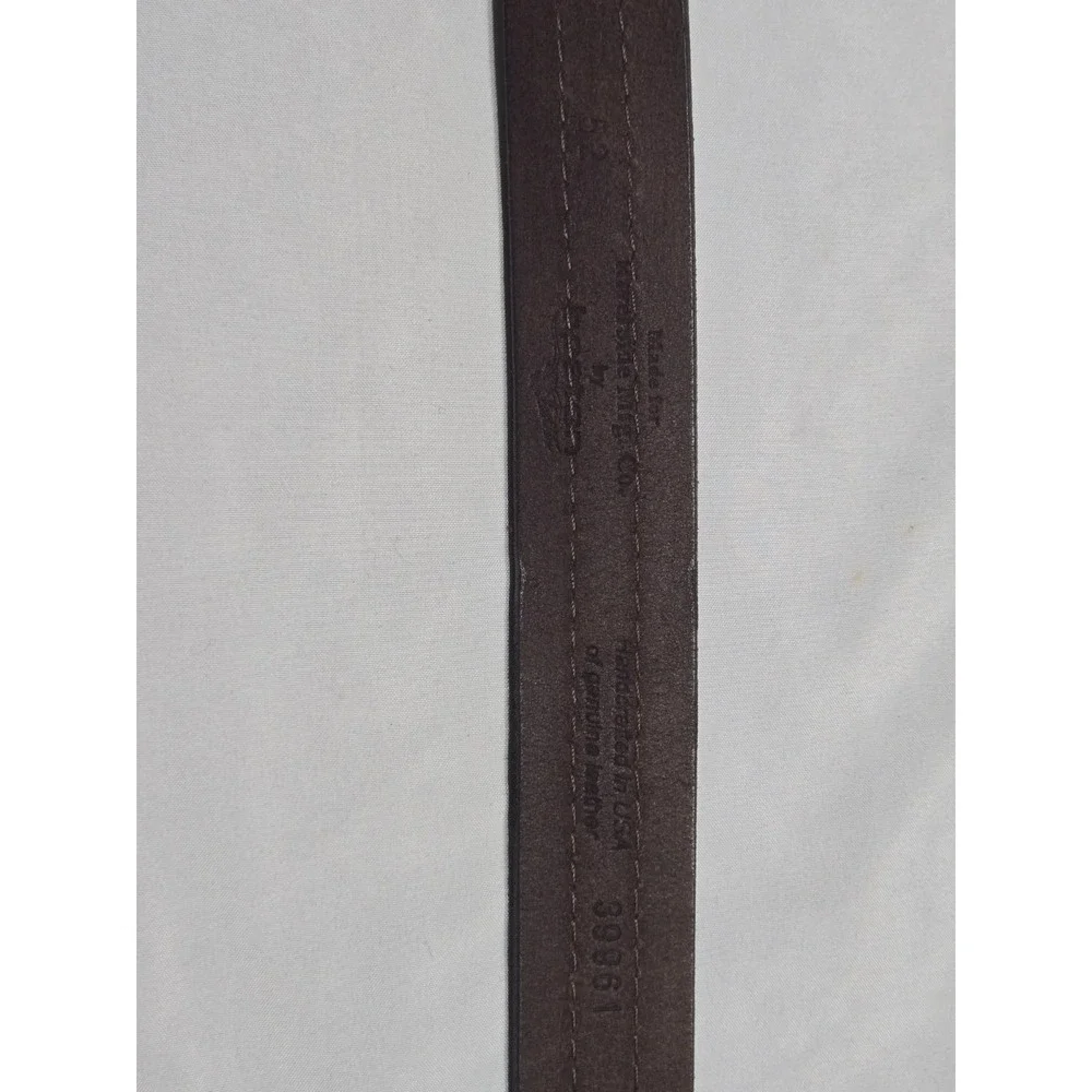 Buxton Leather Reflective Work Belt Size 52 Brown Silver 1.25
